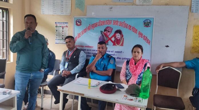 गाउँपालिकामा बाल विवाह अन्त्यका लागि विद्यालयस्तरीय सचेतना तथा अन्तरक्रिया कार्यक्रम सम्पन्न